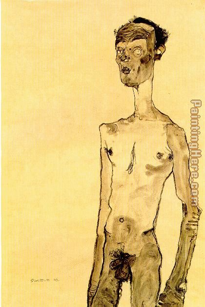 Egon Schiele Standing nude man